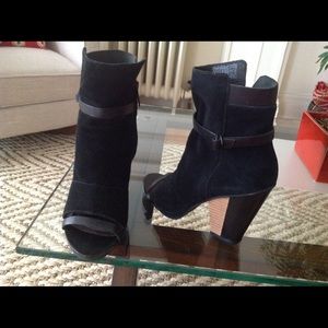 TSUBO Sevan Peep Open Toe Suede Ankle Boots